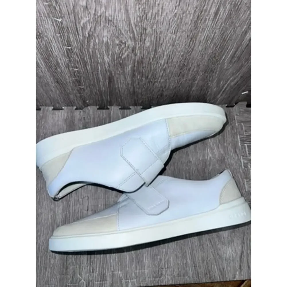 Cole Haan Men's White Leather Monk Strap Sneakers‎ Size 9.5 Casual